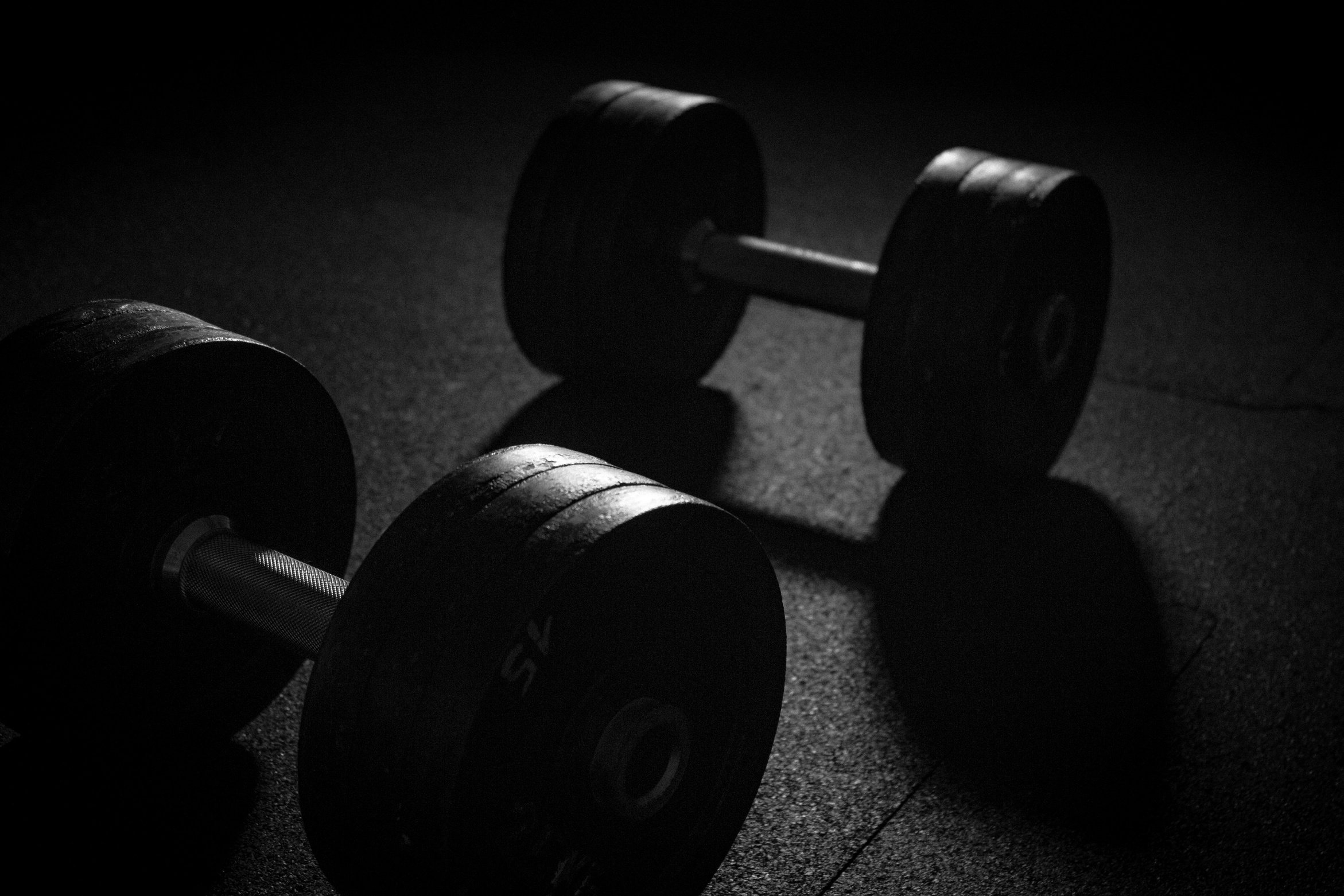 Dumbells on a Black Background